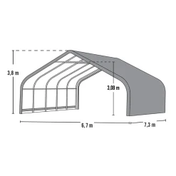 Weidezelt Run-In-Shed 49,64 m² 730x670x380cm Grün*ShelterLogic Hot