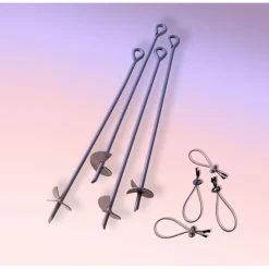 ShelterLogic Weidezelt Zubehör Bodenanker 4 Stück 69cm Silber