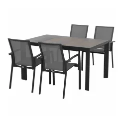 Dining Tisch Silva 140 x 90 x 74 cm matt anthrazit/washed grey^Siena Garden Online