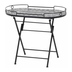 Siena Garden Serviertisch Como 41 x 67,5 x 60 cm matt schwarz/dunkelgrau