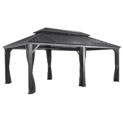 Pavillon Messina 1220 inkl. Moskitonetz 363x598x307,1cm Anthrazit*Sojag New