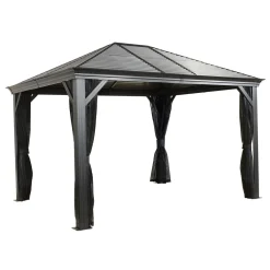 Sojag Pavillon Mykonos 1012 inkl. Moskitonetz 299x364x291cm Basaltgrau