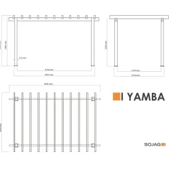 Pavillon Pergola Yamba 1016 295x495x252,6cm Anthrazit*Sojag Online