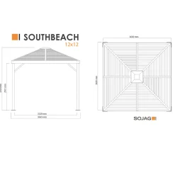 Pavillon South Beach 1212 364,3x364,3x310cm Basaltgrau*Sojag Sale