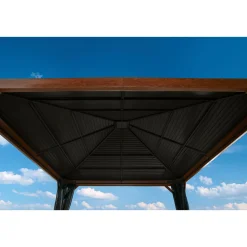 Pavillon Valencia 1212 inkl. Moskitonetz 364,3x364,3x310cm Holzoptik^Sojag New