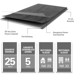 Specht Vinylboden Vinyl SPC Ambiente Fliese Alaska 610 x 304,8 x 4,8 mm