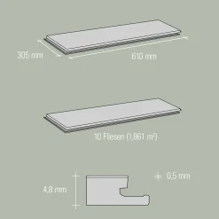 Specht Vinylboden Vinyl SPC Ambiente Fliese Alaska 610 x 304,8 x 4,8 mm