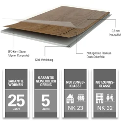 Vinyl SPC Ambiente Goldeiche 1220 x 230 x 4,8mm^Specht Vinylboden Discount