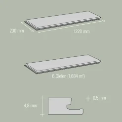 Vinyl SPC Ambiente Goldeiche 1220 x 230 x 4,8mm^Specht Vinylboden Discount