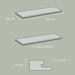 Specht Vinylboden Vinyl SPC Classic Eiche Alberta 1220 x 182 x 3,8 mm