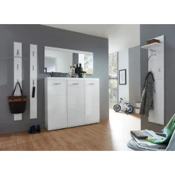 Spiegel Adison mit Applikation in Hochglanz 134 x 63 x 3 cm weiß