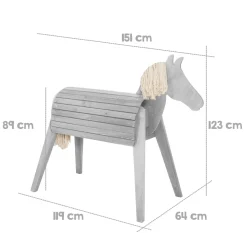 Spielpferd grau 64 x 123 x 151 cm^ Sale