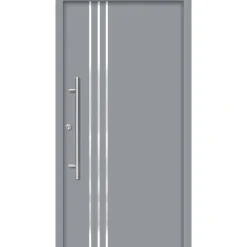 Premium-Haustür Passivedoor Kalmar energiesparend grau 110 x 210 cm links*SplenDoor Discount