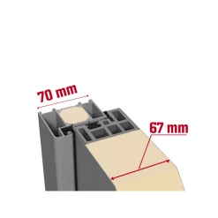 Premium-Haustür Passivedoor Kalmar energiesparend grau 110 x 210 cm links*SplenDoor Discount