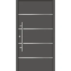 Premium-Haustür Passivedoor Visby RC2 energiesparend einbruchsicher anthrazit 100 x 210 cm links*SplenDoor Outlet