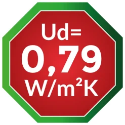 SplenDoor Premium-Haustür Passivedoor Lund RC2 energiesparend einbruchsicher nussbaum 110 x 210 cm links
