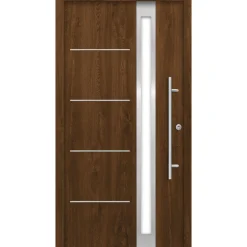 Premium-Haustür Passivedoor Umea RC2 energiesparend einbruchsicher nussbaum 100 x 210 cm rechts*SplenDoor Best