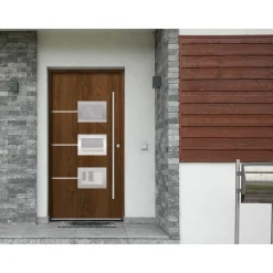 Premium-Haustür Passivedoor Bergen energiesparend nussbaum 100 x 200 cm rechts*SplenDoor
