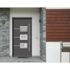Premium-Haustür Passivedoor Bergen RC2 energiesparend einbruchsicher anthrazit 100 x 200 cm rechts^SplenDoor Discount