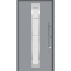 Premium-Haustür Passivedoor Malmo RC2 energiesparend einbruchsicher grau 100 x 200 cm rechts^SplenDoor Hot