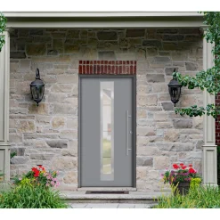 Premium-Haustür Passivedoor Malmo RC2 energiesparend einbruchsicher grau 100 x 200 cm rechts^SplenDoor Hot