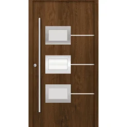 SplenDoor Premium-Haustür Passivedoor Bergen energiesparend nussbaum 110 x 210 cm links