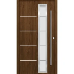 SplenDoor Premium-Haustür Passivedoor Uppsala energiesparend nussbaum 110 x 210 cm rechts