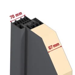 SplenDoor Sicherheits-Nebeneingangstuer NS3 RC2 88x198 Anthrazit rechts