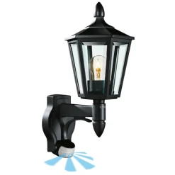 Klassische Außenleuchte L 15 S mit Bewegungsmelder Schwarz^Steinel Hot