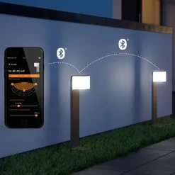 Steinel Standaußenleuchte mit Bewegungsmelder GL 80 SC iHF-Sensor silber