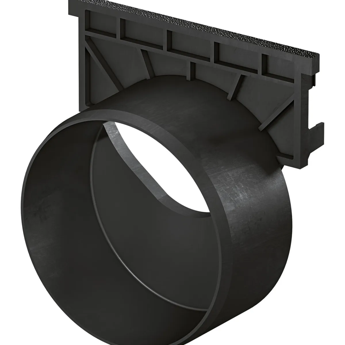 Stirnwand mit Stutzen schwarz