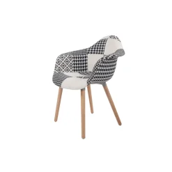 Stuhl „Dave 110“, 2er-Set, schwarz/weiß