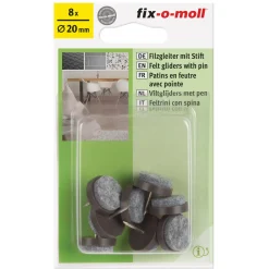 Suki Filzgleiter mit Stift Durchmesser 2 cm braun 8 Stück