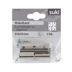 Möbelband 50 mm links gekröpft vernickelt 2 Stück^Suki Sale