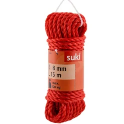 Seil gedreht 8 mm 15m rot*Suki Clearance