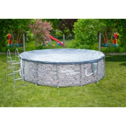 Summer Waves Elite Frame Pool 427x427x107cm Stein Grau