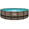 Summer Waves Elite Frame Pool 488x488x122cm Teak Optik