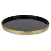Tablett rund Metall 21 cm gold-schwarz