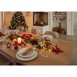 Teller mit 4 Kerzenhaltern Metall 26 x 3 x 26 cm rot^ New