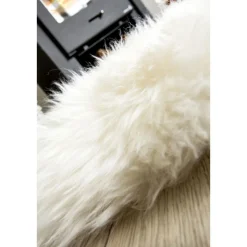 Teppich Schaffell ca 60 x 85 cm Weiß