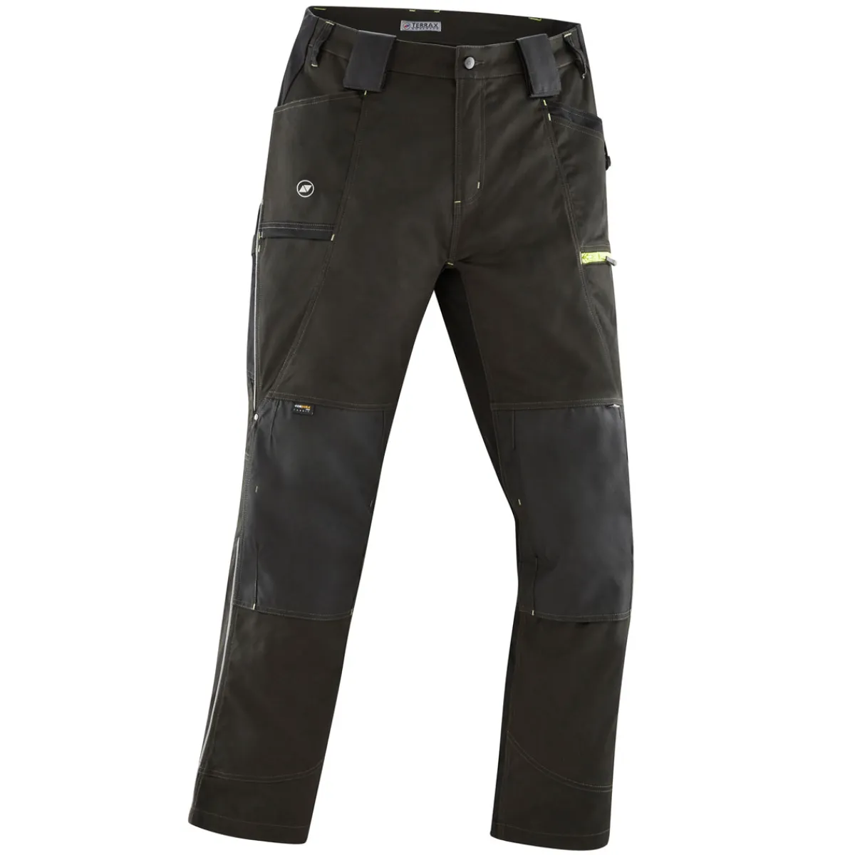 Arbeitshose dunkelgrün-limette Größe 54^Terrax Workwear New