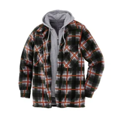 Terrax Workwear Herren Thermohemd mit Kapuze Gr. L forstgrün orange