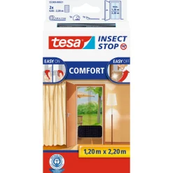 Fliegengitter Comfort für Türen anthrazit 2 x 2,20m inkl Klettband^Tesa Hot