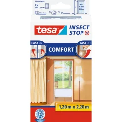 Tesa Fliegengitter Comfort für Türen weiß 2 x 2,20m mit Klettband