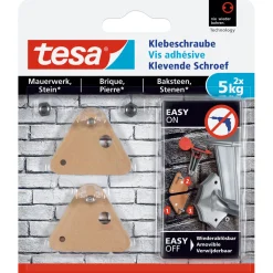 Klebeschraube für Mauerwerk dreieckig 2 Stück Traglast 2 x 5 kg^Tesa