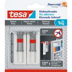 Klebeschraube für Tapete und Putz verstellbar 2 Stück Traglast 2 x 1 kg*Tesa Discount