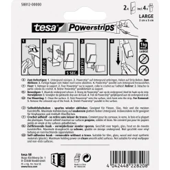 Tesa Powerstrips transparent matt chrome