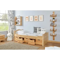 Einzelbett Leni Kiefer mit 5er Schubkästen 100 x 200 cm*Ticaa Clearance
