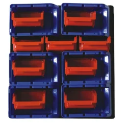 Tood Sichtlagerkasten-Set blau-rot 16-teilig