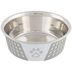 Napf Edelstahl Silikon weiß/gr 0,75l/17 cm*Trixie New